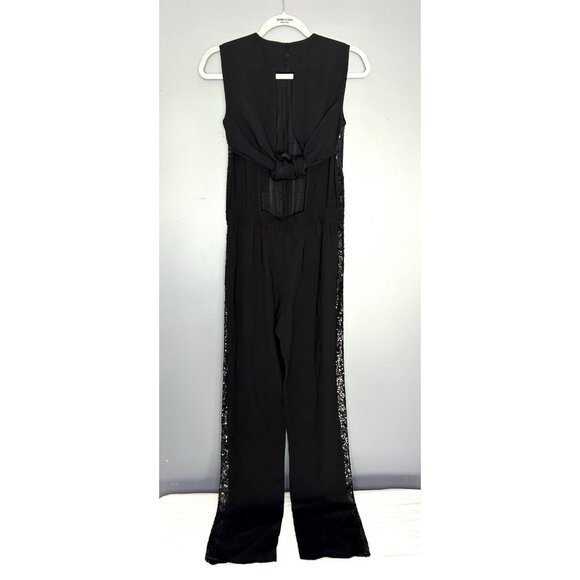 BCBGMAXAZRIA Mirabella Jumpsuit XS Open Back Sleeveless Sequins New Years Party - Picture 6 of 16